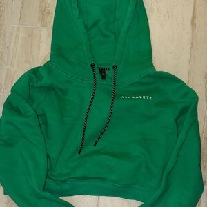 Alphalete Women's Emerald Green Cropped Hoodie